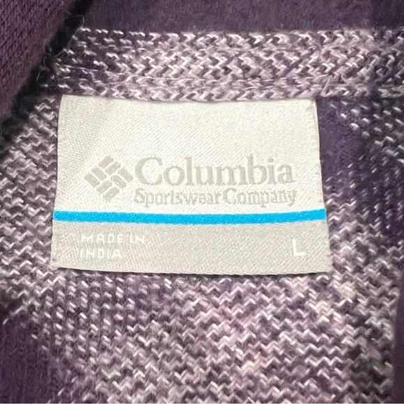 Columbia Womens Canyon Point II Shirt Jacket Purple  Hooded Flannel Hiking Large - Picture 7 of 9